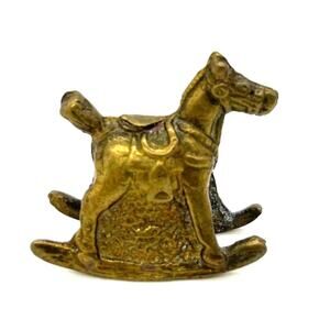Miniature Brass Rocking Horse 1.5" Figurine